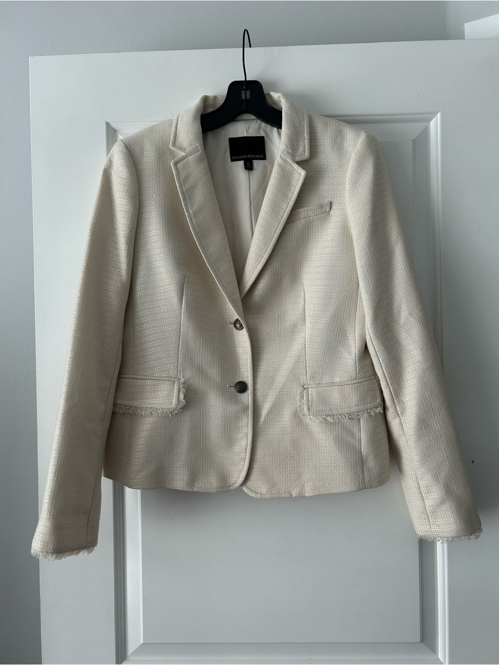 🤍 Banana Republic Women’s Ivory Tweed Blazer 🤍